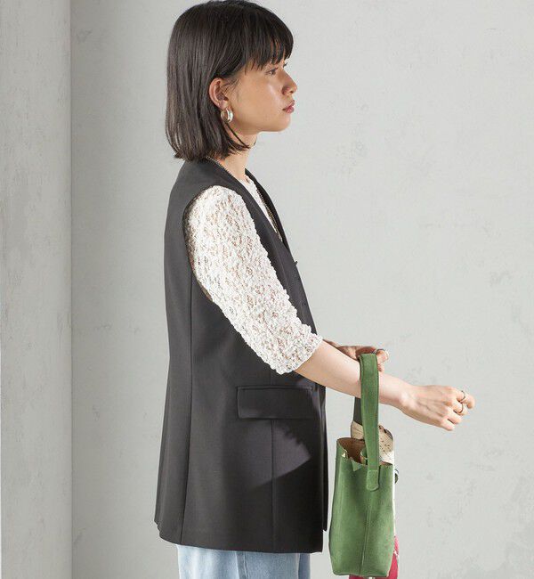 SHIPS for women「〈手洗い可能〉ハイカウント ダブルクロス ジレ」|ベスト・ジレ|