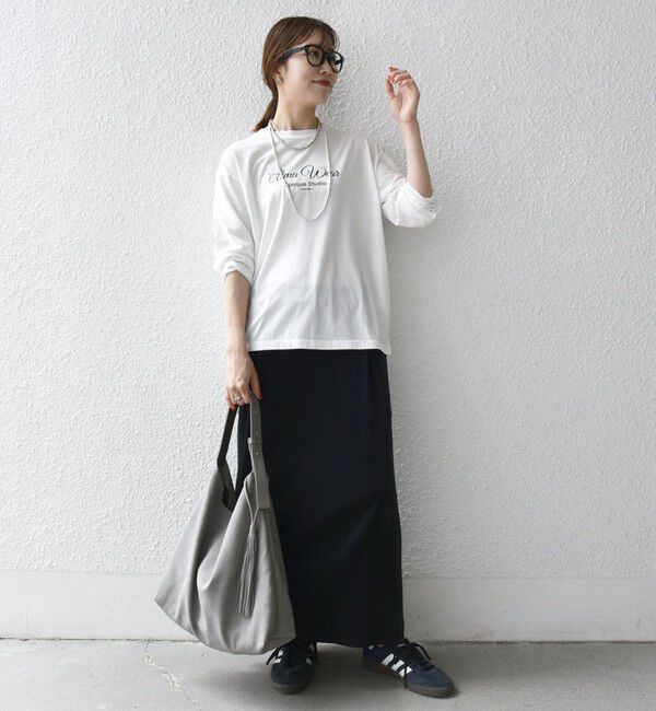 SHIPS any「【SHIPS any別注】MONMIMI:〈洗濯機可能〉ロゴ プリント ロンTEE 25AW」|Tシャツ・カットソー|