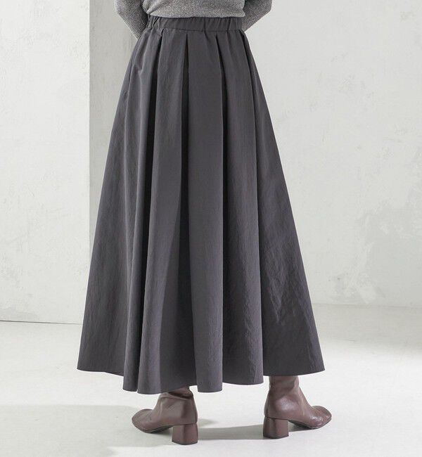 SHIPS for women「〈手洗い可能〉タフタ タック フレア スカート」|スカート|