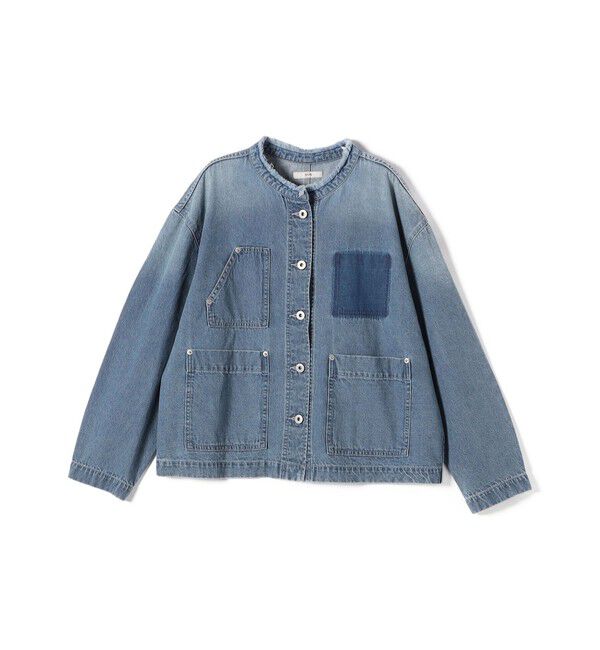 SHIPS for women「【WEB限定】〈洗濯機可能〉ノーカラー デニム カバー オール」|デニムジャケット|