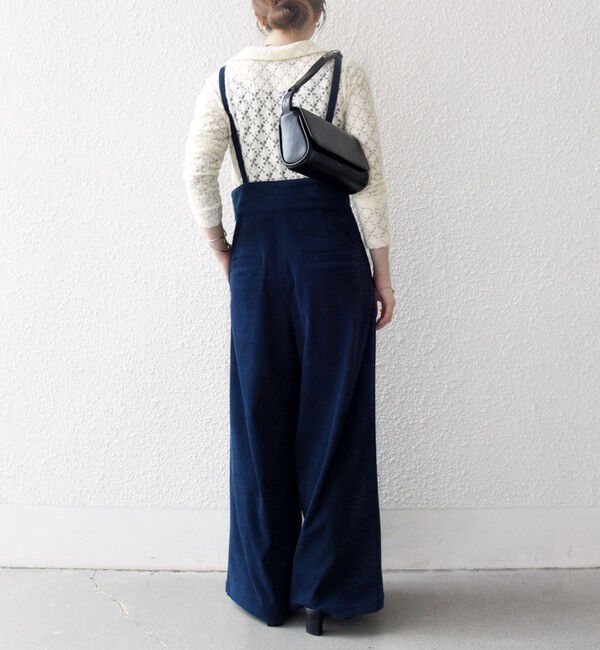 SHIPS any「SHIPS any:〈手洗い可能〉コーデュロイ サスペンダー付 ハイウエスト ワイド パンツ」|その他|