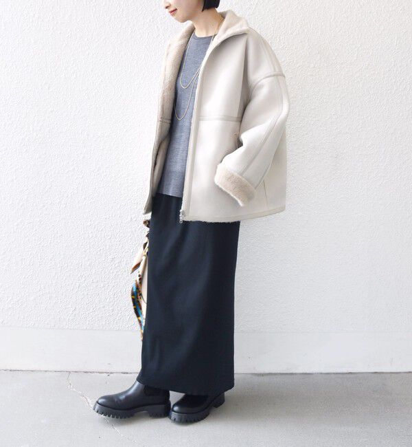 SHIPS for women「フェイク ムートン ジップ コート」|その他|