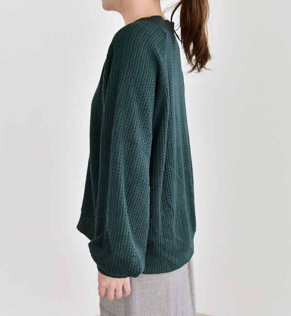 quaranciel「quaranciel:〈手洗い可能〉ケーブル ジャージー Vネック プルオーバー」|Tシャツ・カットソー|