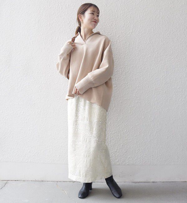 SHIPS any「SHIPS any:〈手洗い可能〉モールヤーン スキッパー ポロ ニット プルオーバー」|ニット・セーター|