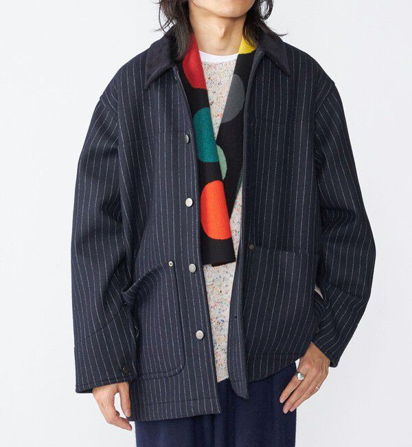 SHIPS「SHIPS: ウール ボンディング カバーオール」|ブルゾン・スタジャン|ネイビー