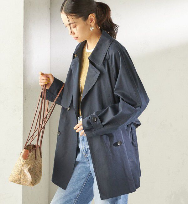 SHIPS for women「〈撥水加工〉バック ギャザー ドロスト ミディ丈 トレンチ」|トレンチコート|