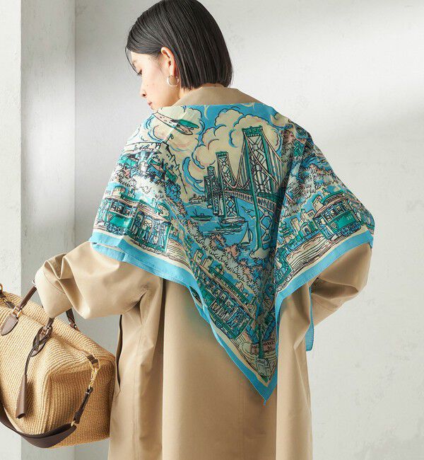 SHIPS for women「【SHIPS別注】BINDU: マップ スカーフ 100&times;100」|バンダナ・スカーフ|