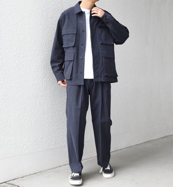 SHIPS any「SHIPS any: コットン/ナイロン ワッシャー BDU シャツ ジャケット (セットアップ対応)◇」|シャツ・ブラウス|