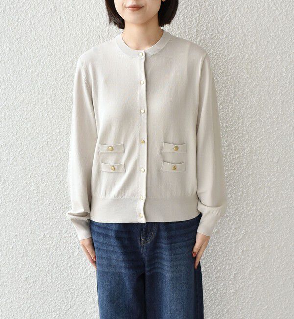 SHIPS Colors 「SHIPS Colors:〈接触冷感・手洗い可能〉14ゲージ クルーネック カーディガン◇」|カーディガン|