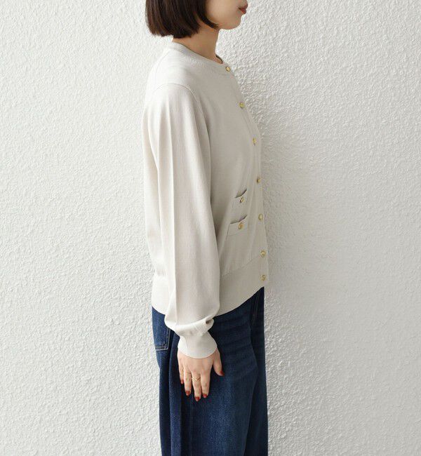 SHIPS Colors 「SHIPS Colors:〈接触冷感・手洗い可能〉14ゲージ クルーネック カーディガン◇」|カーディガン|
