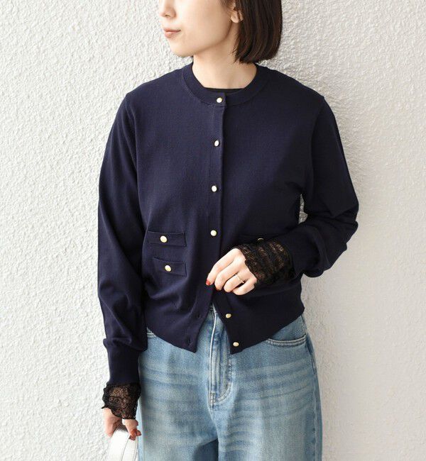 SHIPS Colors 「SHIPS Colors:〈接触冷感・手洗い可能〉14ゲージ クルーネック カーディガン◇」|カーディガン|