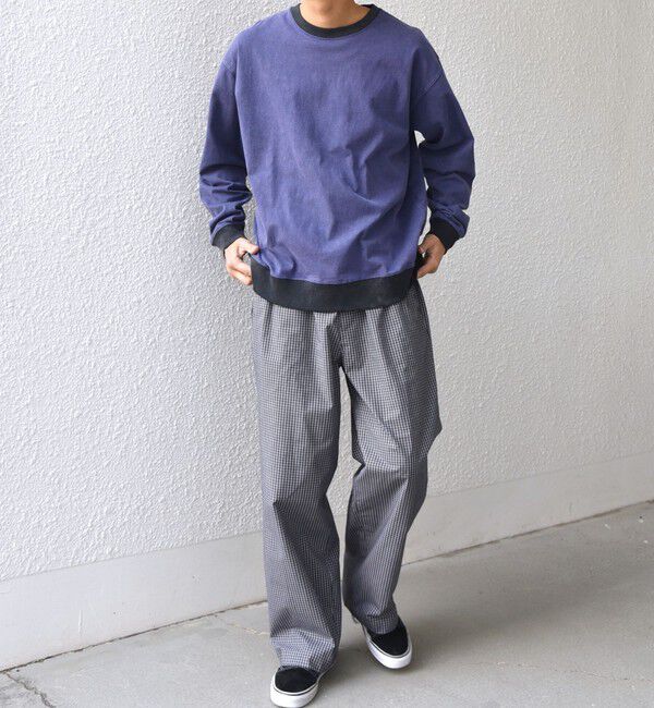 SHIPS any「SHIPS any:〈洗濯機可能〉マイクロ チェック イージー パンツ(セットアップ対応)◇」|チノ|