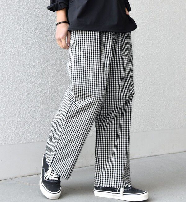 SHIPS any「SHIPS any:〈洗濯機可能〉マイクロ チェック イージー パンツ(セットアップ対応)◇」|チノ|