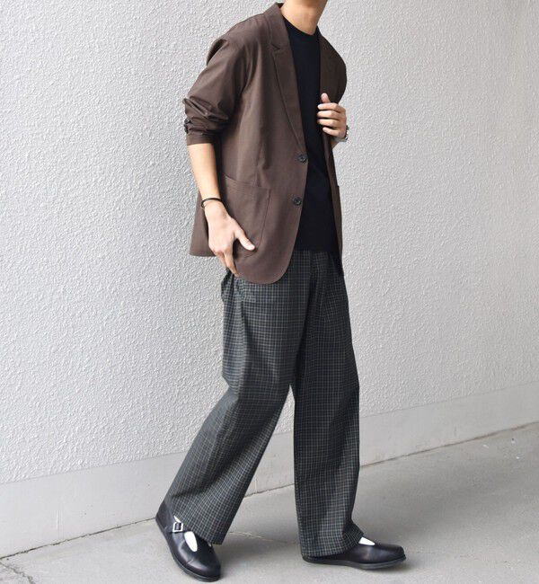 SHIPS any「SHIPS any:〈洗濯機可能〉マイクロ チェック イージー パンツ(セットアップ対応)◇」|チノ|