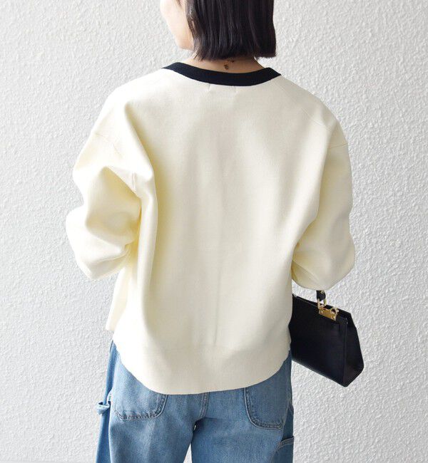 SHIPS any「《一部追加予約》SHIPS any:〈手洗い可能〉バイカラー スキッパー ニット カーディガン」|カーディガン|