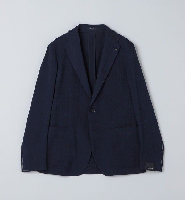 SHIPS「TAGLIATORE: ウール レーヨン ヘリンボーン ジャケット」|テーラードジャケット|ネイビー