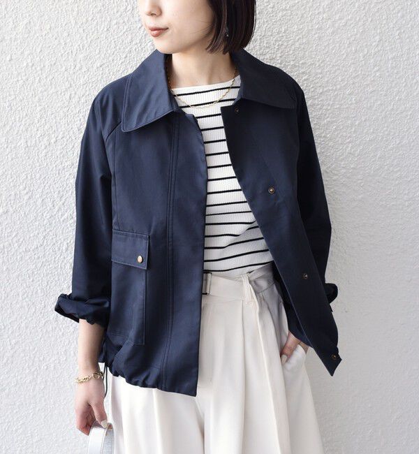 SHIPS Colors 「SHIPS Colors:〈手洗い可能〉TC シャンブレー ブルゾン」|ブルゾン・スタジャン|ネイビー