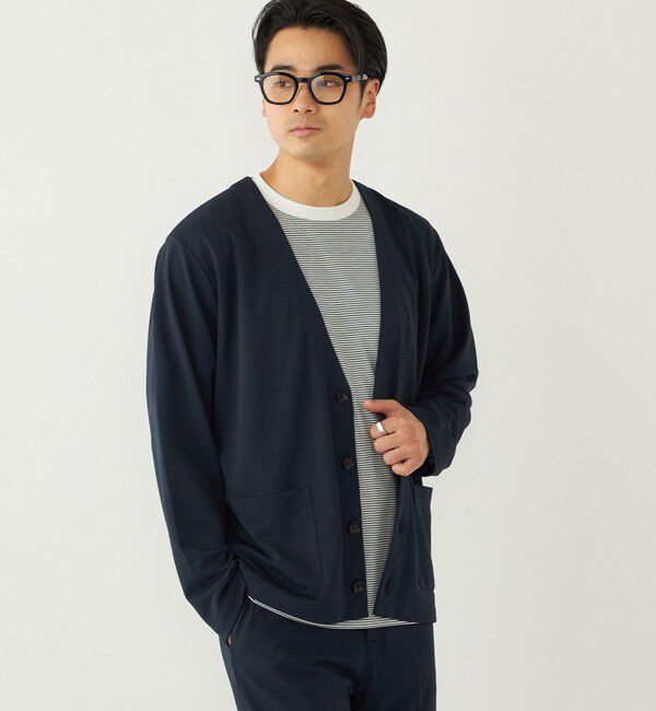 SHIPS Colors 「《予約》SHIPS Colors:〈吸水速乾・洗濯機可能〉シアー カノコ カーディガン◆」|カーディガン|ネイビー