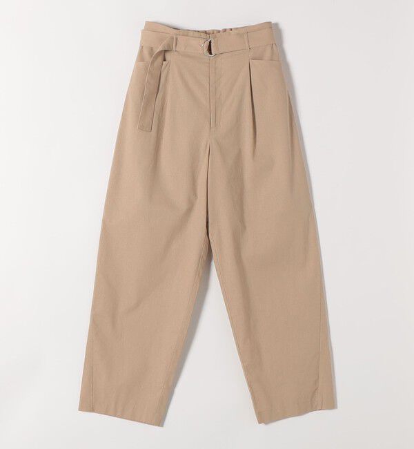 quaranciel「《予約》quaranciel:〈洗濯機可能〉コットン ベルト ハイウエスト テーパード パンツ」|チノ|