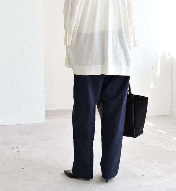 quaranciel「《予約》quaranciel:〈洗濯機可能〉コットン ベルト ハイウエスト テーパード パンツ」|チノ|