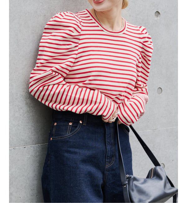 OUTDOOR PRODUCTS Usual Things「WEB限定カラーあり ボリュームスリーブボーダープルオーバー」|Tシャツ・カットソー|