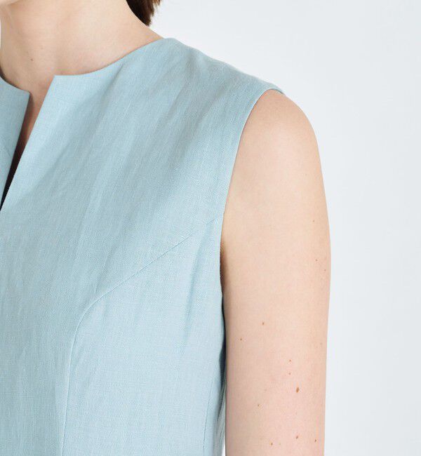 TOMORROWLAND collection「スムースリネン キーネックフレアワンピース」|ワンピース|