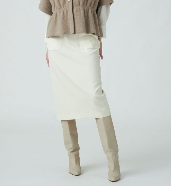 Ballsey「ブラッシュドサテン サイドポケットタイトスカート」|タイト|