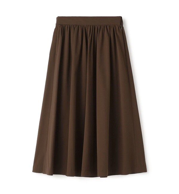 Ballsey「ストレッチタフタ ボリュームギャザースカート」|フレア|49 ブラウン