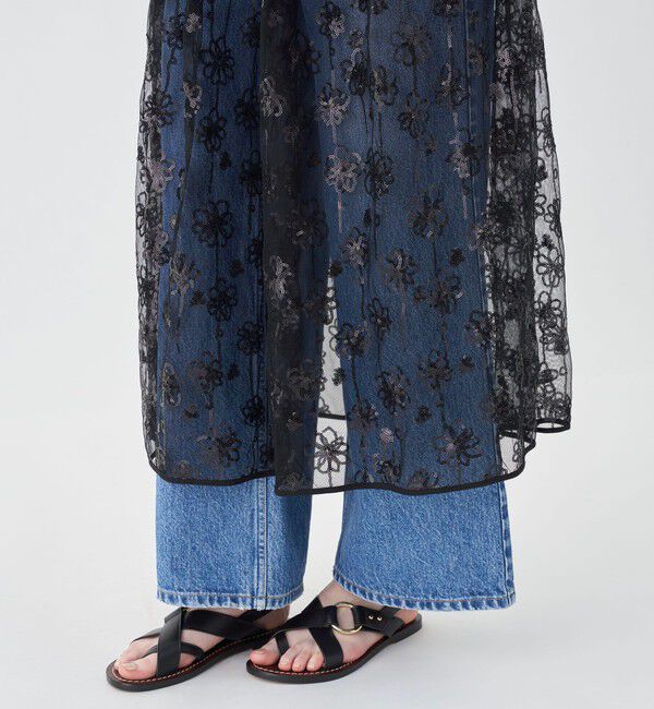 MACPHEE「メッシュスパンコール ラップスカート」|スカート|