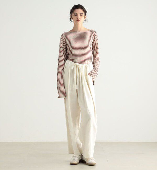 BACCA「リネンボーダー ショートカットソー」|Tシャツ・カットソー|