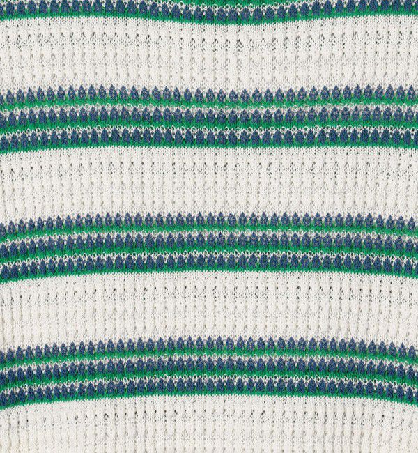 MACPHEE「コットンナイロンラメボーダー ハーフスリーブプルオーバー」|ニット・セーター|