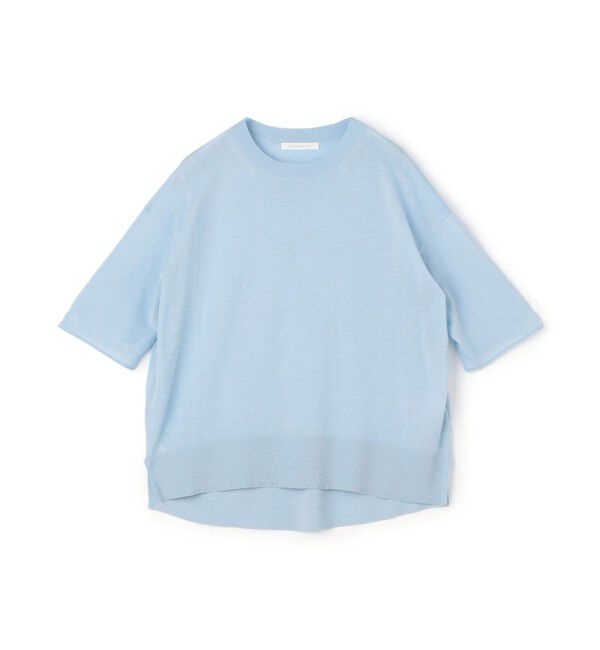 GALERIE VIE「クレープコットン ハーフスリーブプルオーバー」|ニット・セーター|63 ライトブルー