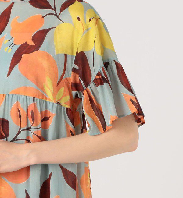 Ballsey「ベルフラワープリント ティアードワンピース」|ワンピース|