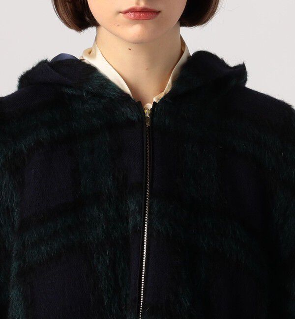 TOMORROWLAND collection「シャギーブラックウォッチ フーデットマント」|その他|