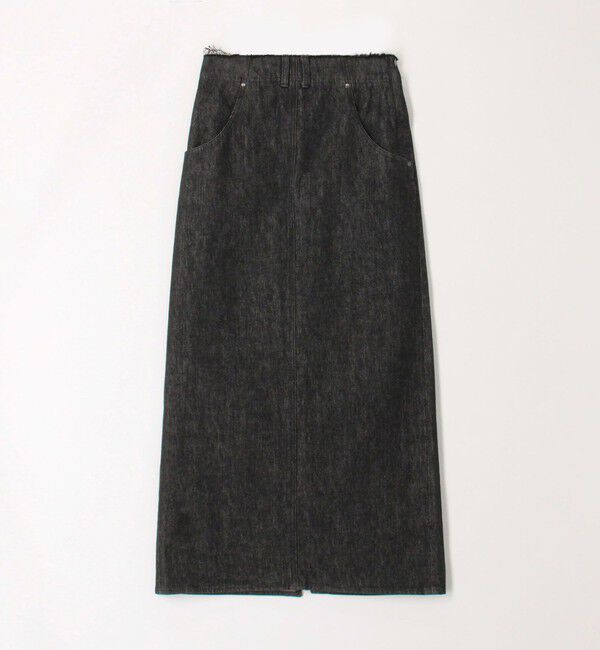 DES PRES「ブラックデニム ブラレット付きマキシスカート」|タイト|