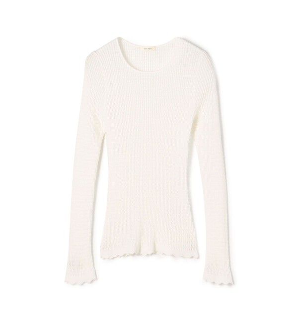 DES PRES「コットンアセテートリブ クルーネックプルオーバー」|ニット・セーター|11 ホワイト