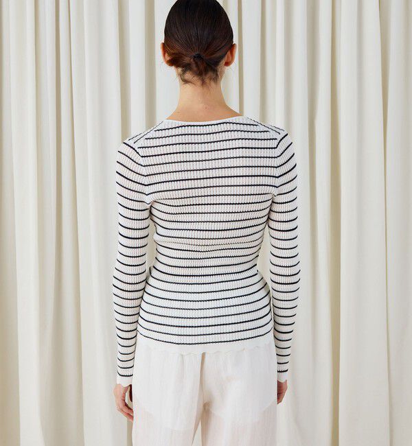 DES PRES「コットンアセテートリブ クルーネックプルオーバー」|ニット・セーター|