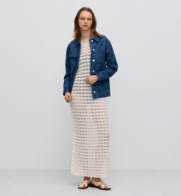 BACCA「パイルレース ノースリーブロングドレス」|ワンピース|