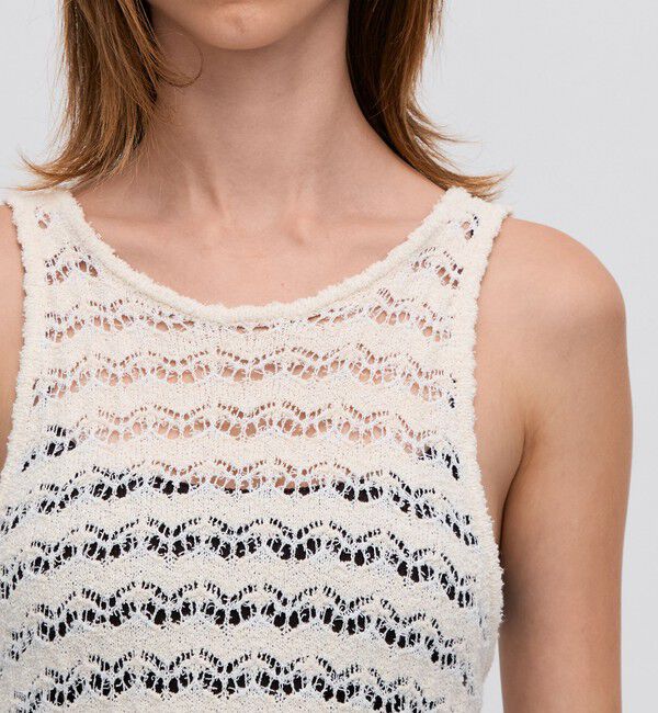 BACCA「パイルレース ノースリーブロングドレス」|ワンピース|