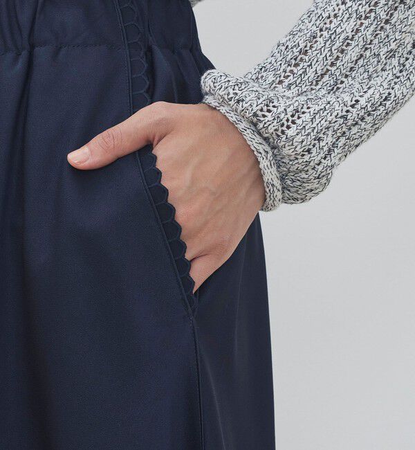 DES PRES「サテンジョーゼット セミマーメイドスカート」|フレア|