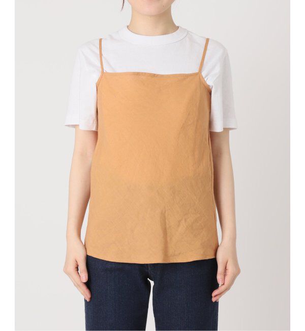IENA LA BOUCLE「IENA LA BOUCLE リネンブロードバイヤスキャミソール」|キャミソール|