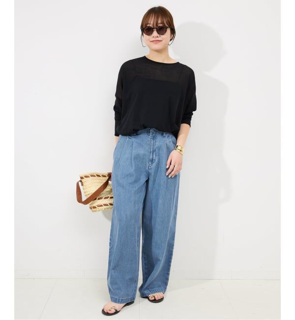 SLOBE IENA「《4サイズ展開/追加》LEDENIM TUCK TROUSERデニム」|デニム|