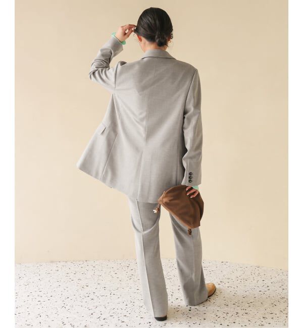 SLOBE IENA「《セットアップ対応可/追加2》ウォッシャブルツイルダブルジャケット」|テーラードジャケット|