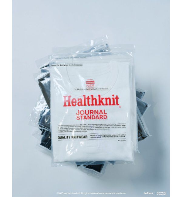 JOURNAL STANDARD「Healthknit / ヘルスニット 別注 ヘンリー ネック Tシャツ」|Tシャツ・カットソー|ホワイト