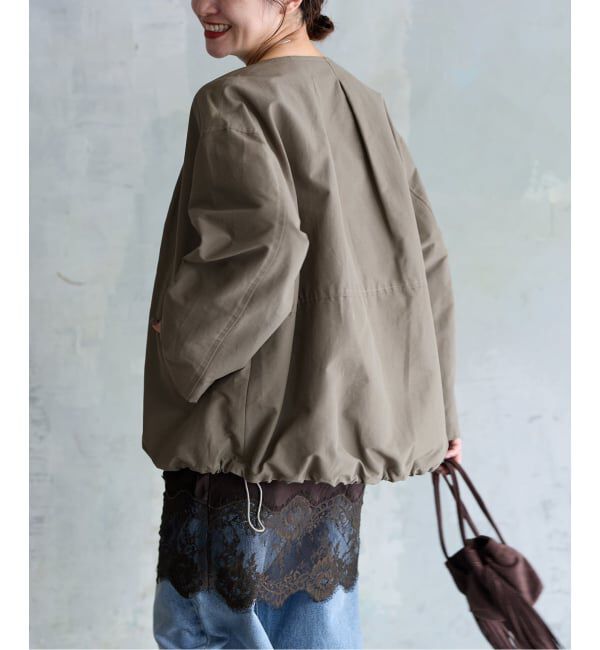 JOURNAL STANDARD「グログランノーカラーコクーンコート」|ノーカラーコート|