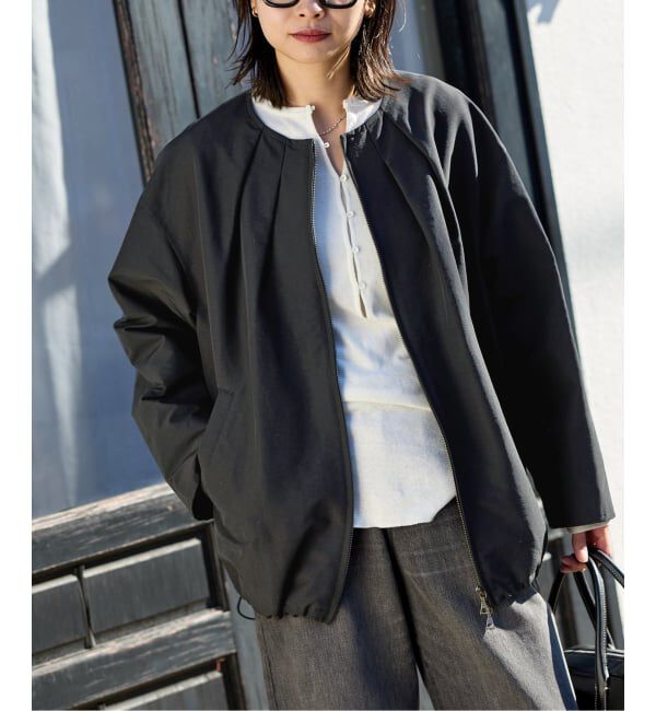 JOURNAL STANDARD「グログランノーカラーコクーンコート」|ノーカラーコート|