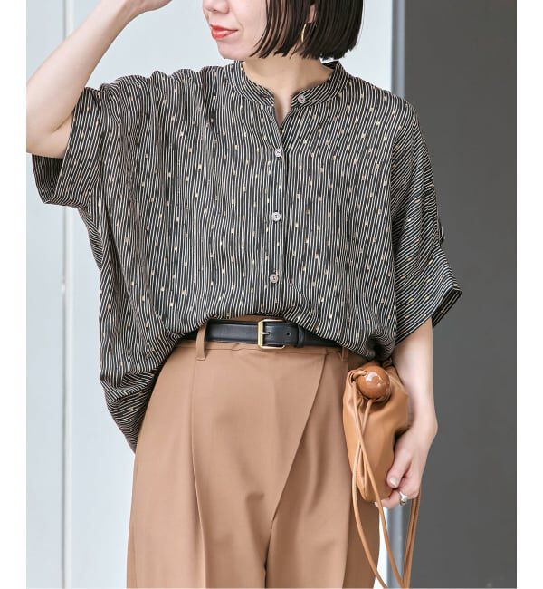 journal standard L'essage「【WEB限定カラーあり】DEVEAUX GOLDラメモノトーンシャツ」|シャツ・ブラウス|ブラック