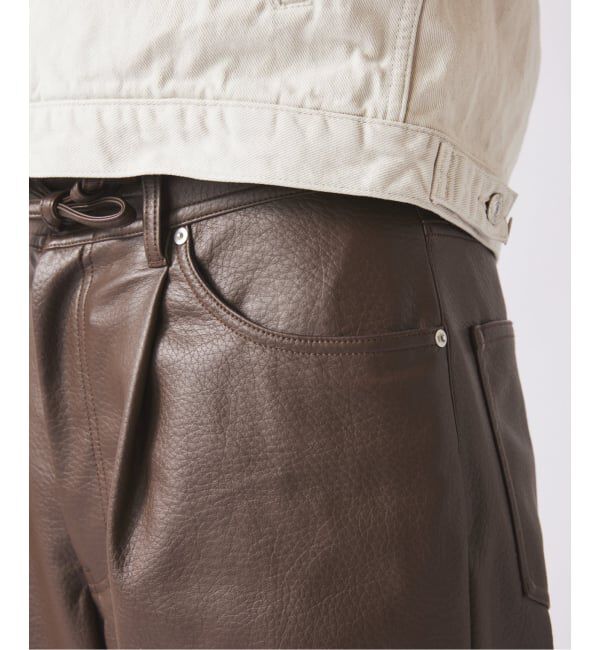 JOURNAL STANDARD relume「フェイクレザー ワイドストレート イージーパンツ」|その他|