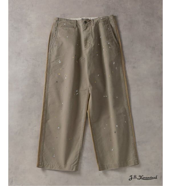 J.S.Homestead「J.S.Homestead / スプラッシュ ペイント ビッグ チノ パンツ」|チノ|ベージュ