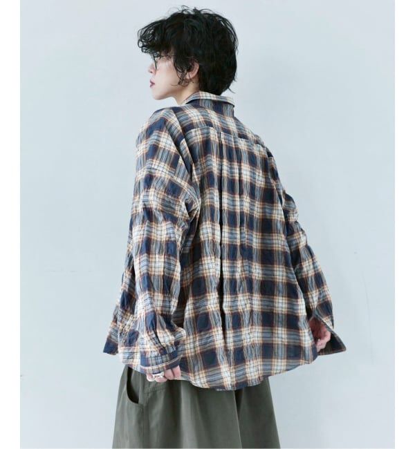 journal standard luxe「《予約》シャーリングチェック レギュラーカラーBigシャツ」|シャツ・ブラウス|